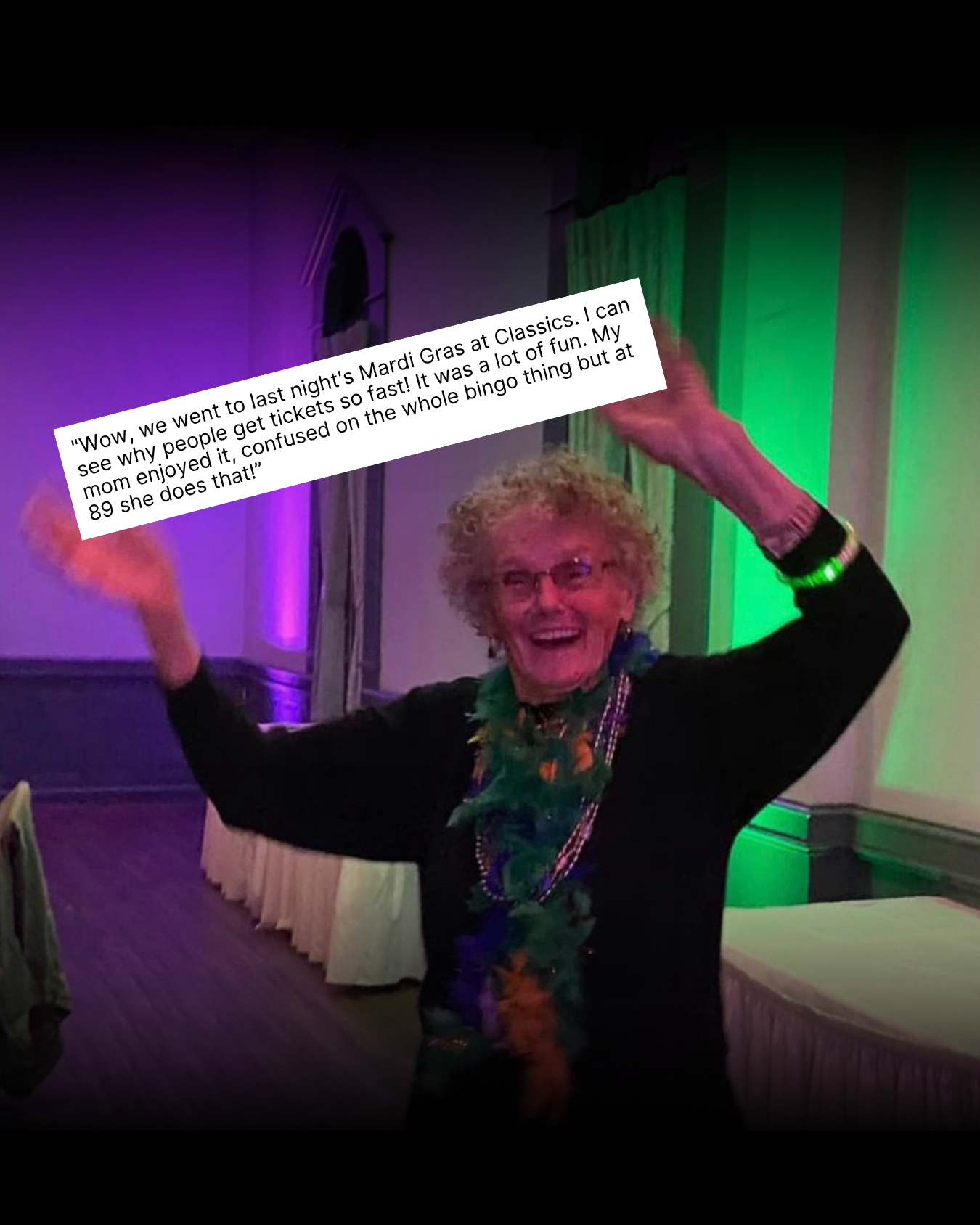 Review sharing excitement about BB’s Bingo events and community